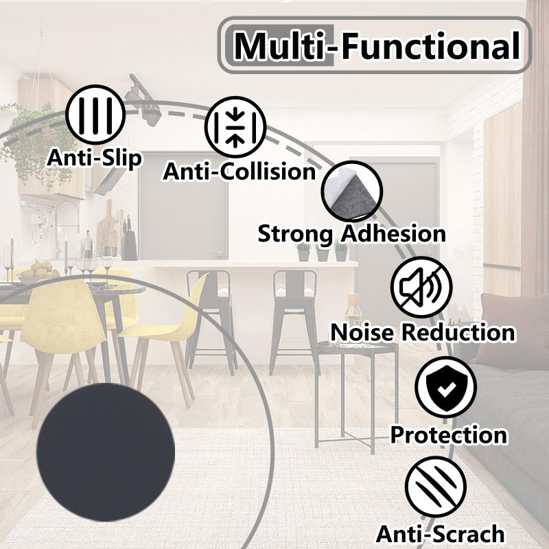 Jayen 160 Pcs Non Slip Self-Adhesive Silicone Cuttable Furniture Pads, Anti-Sliding Anti-Scratch Rubber Floor Protectors for Any Furniture and Appliances - Black (Matte) - Image 3